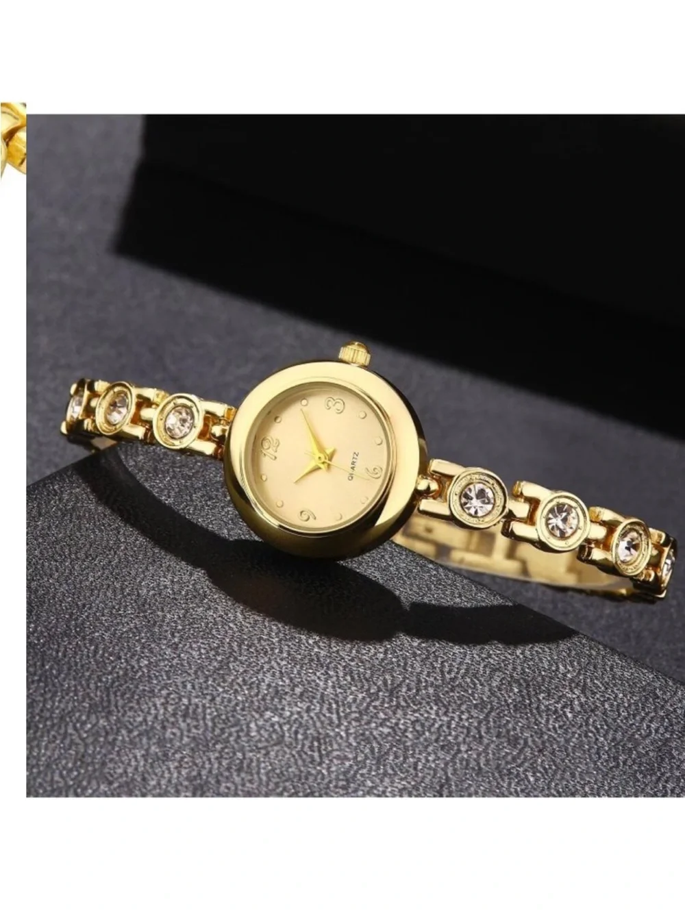 Women's All Gold Small Thin Analog Quartz Bracelet Dainty Waterproof Wrist Watch